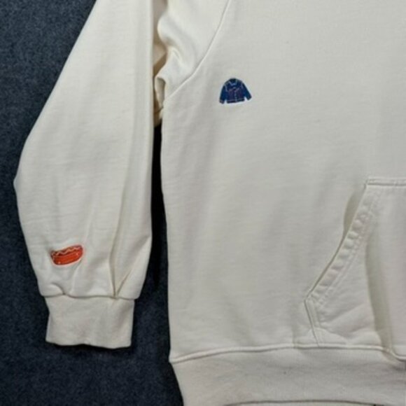 Parke Womens Relaxed Fit Hoodie Sweatshirt French Terry Cream Embroidered Sz XXL - Picture 5 of 15